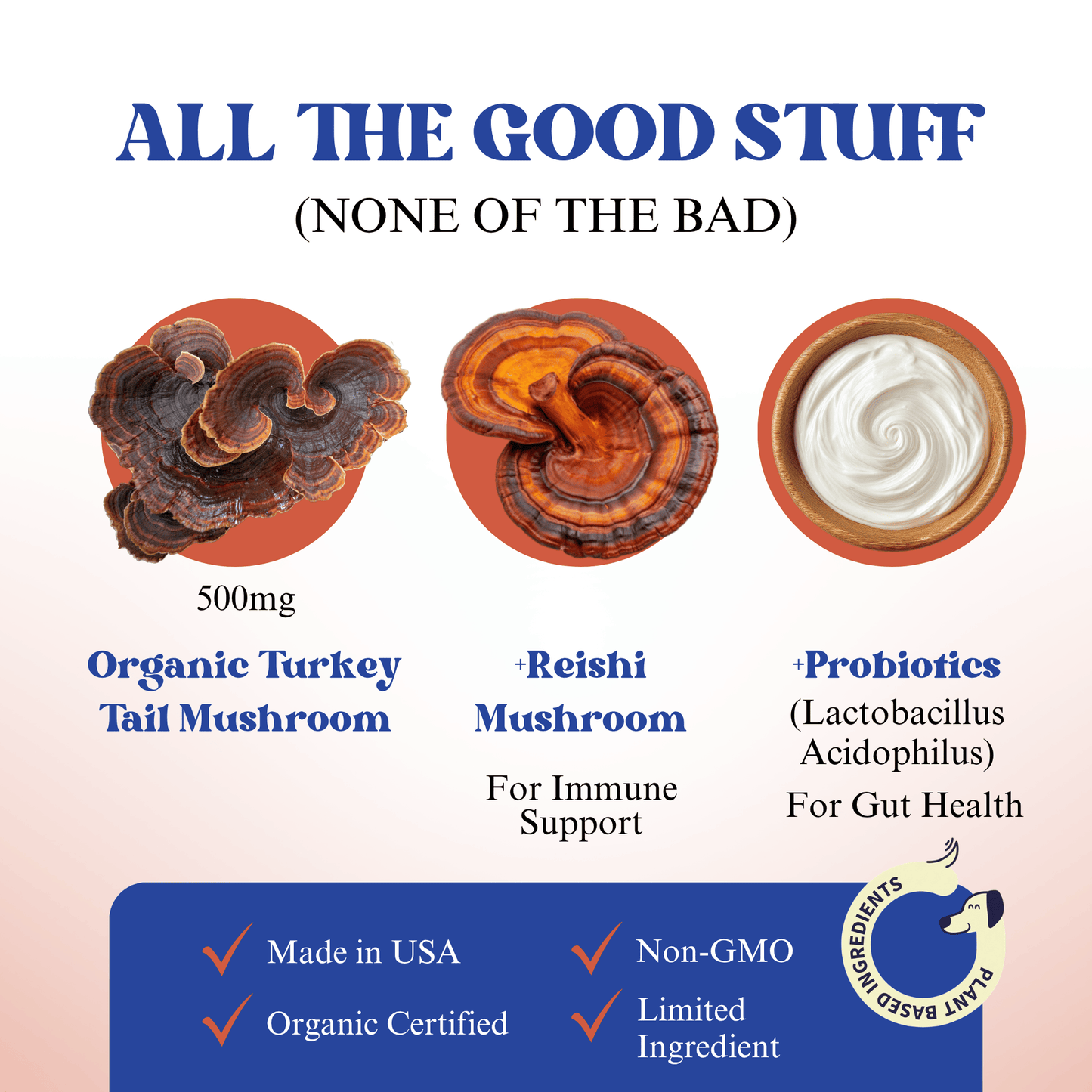 Turkey Tail Mushroom + Probiotic Daily Dog Food Topper