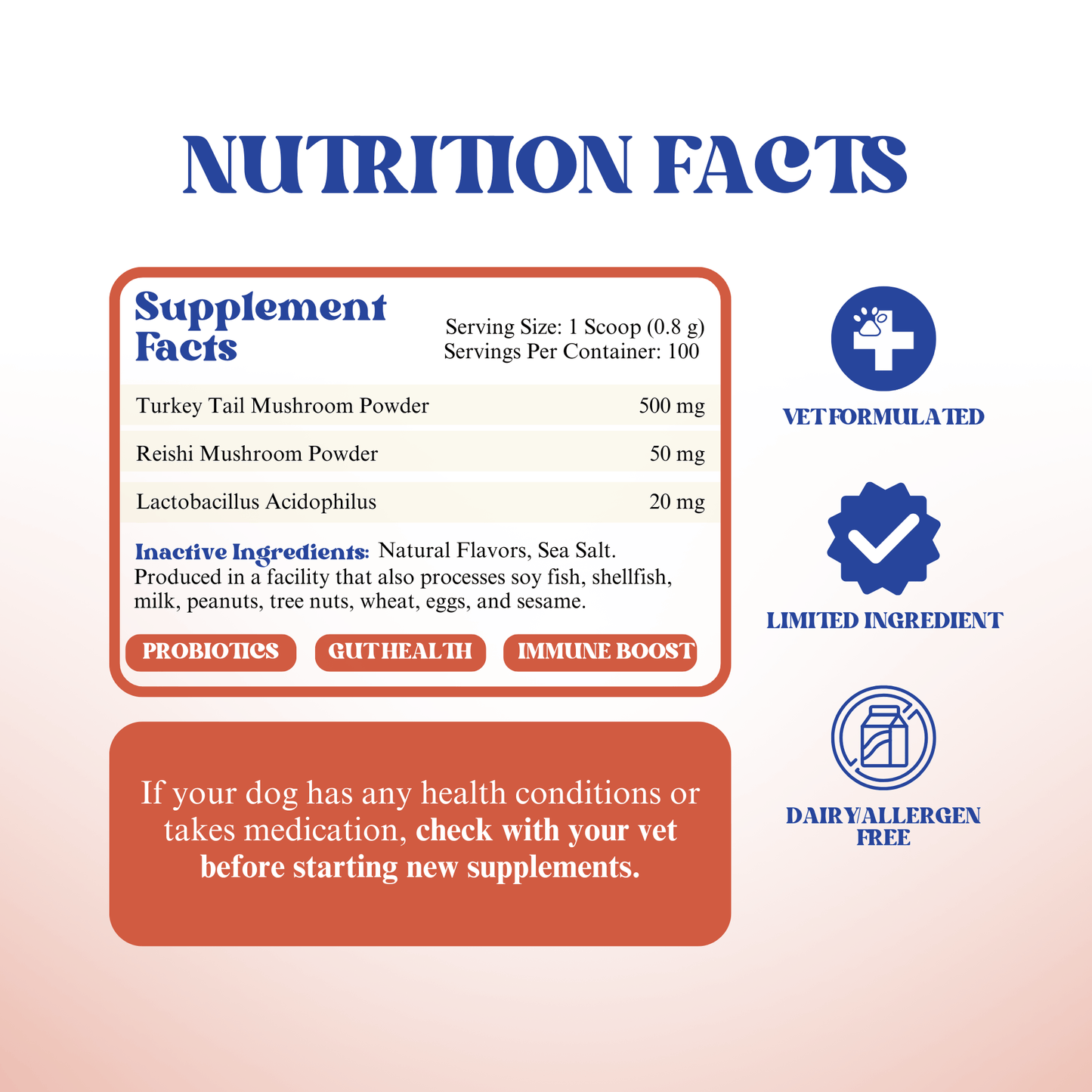 Turkey Tail Mushroom + Probiotic Daily Dog Food Topper