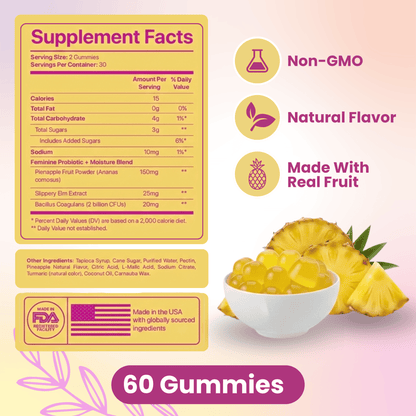 Slippery Kitty® All-In-One Feminine Probiotic + Moisture Gummies
