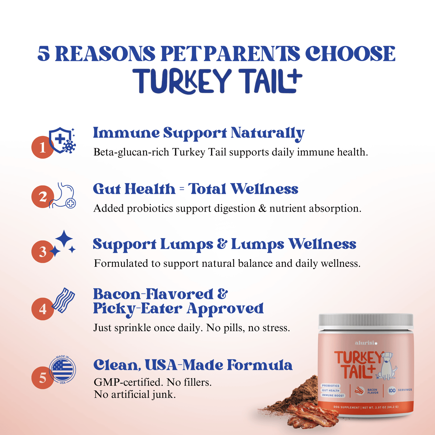 Turkey Tail Mushroom + Probiotic Daily Dog Food Topper