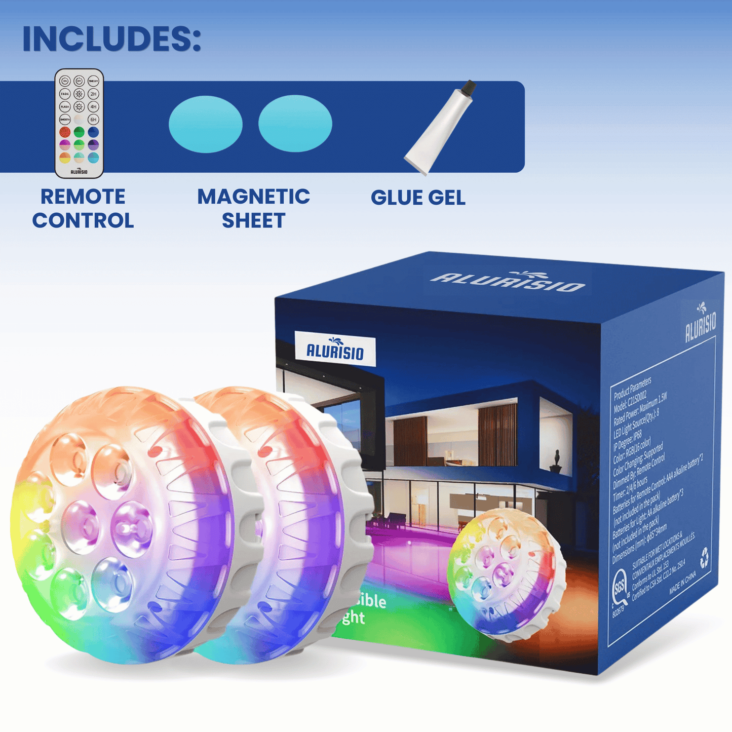 Alurisio™ Submersible LED + RGB Pool Lights - IP68 Waterproof