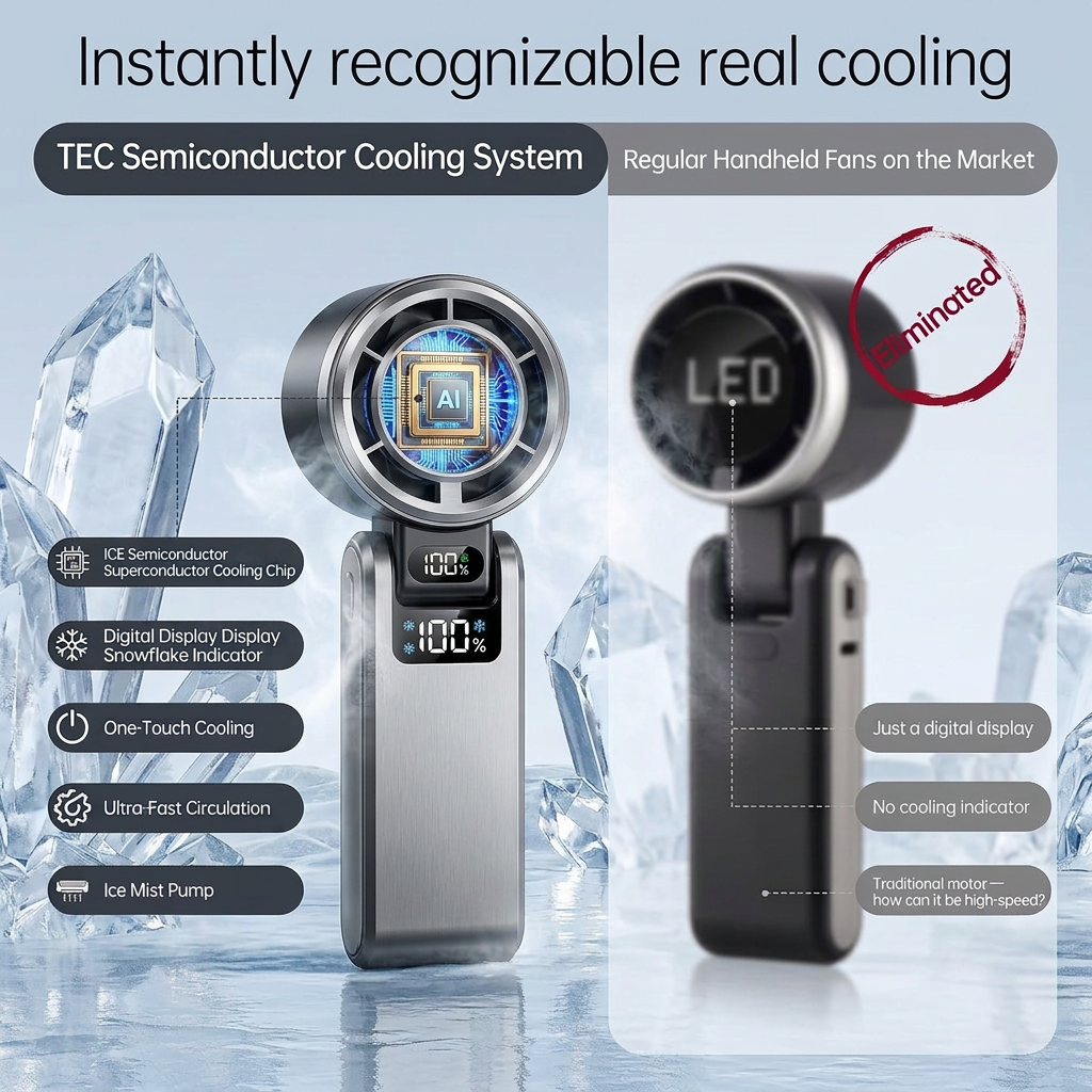 Handheld Turbo Cooling Fan - Powered by AI