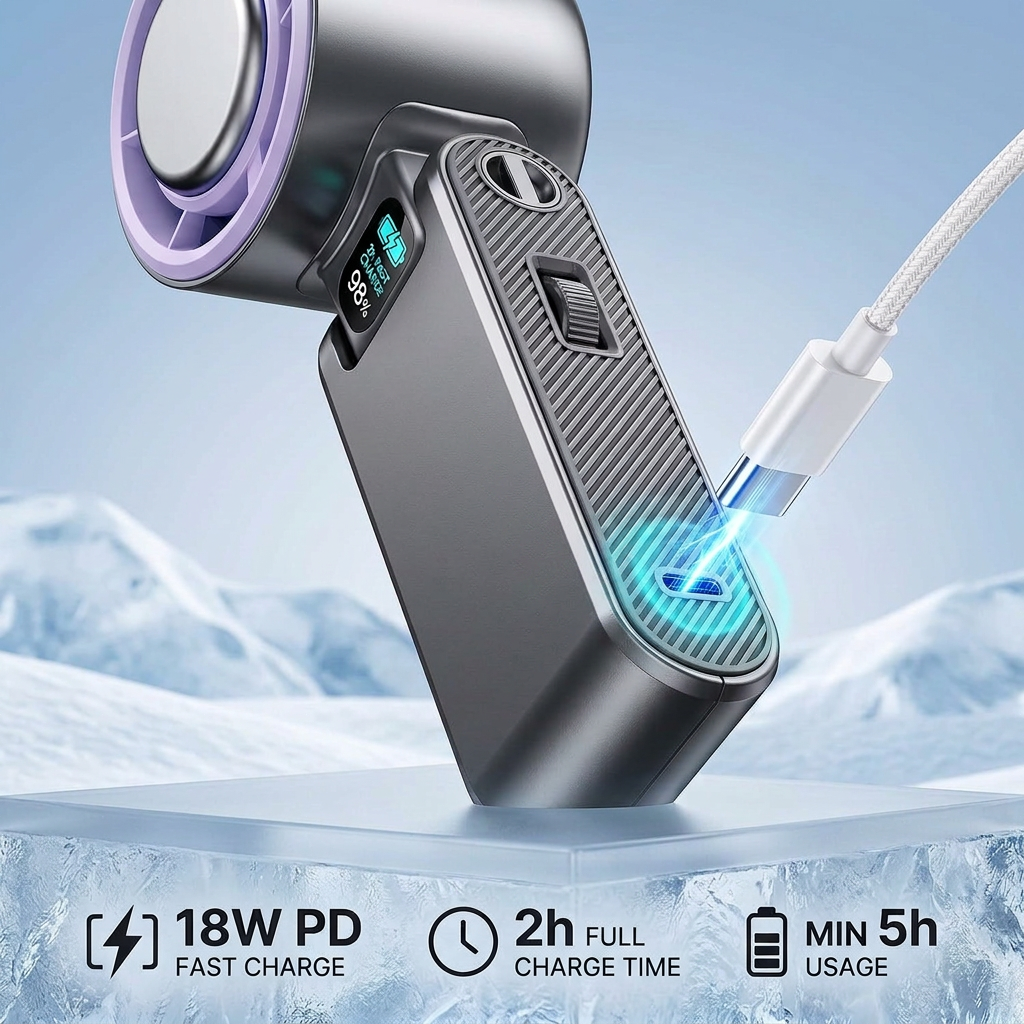 Handheld Turbo Cooling Fan - Powered by AI